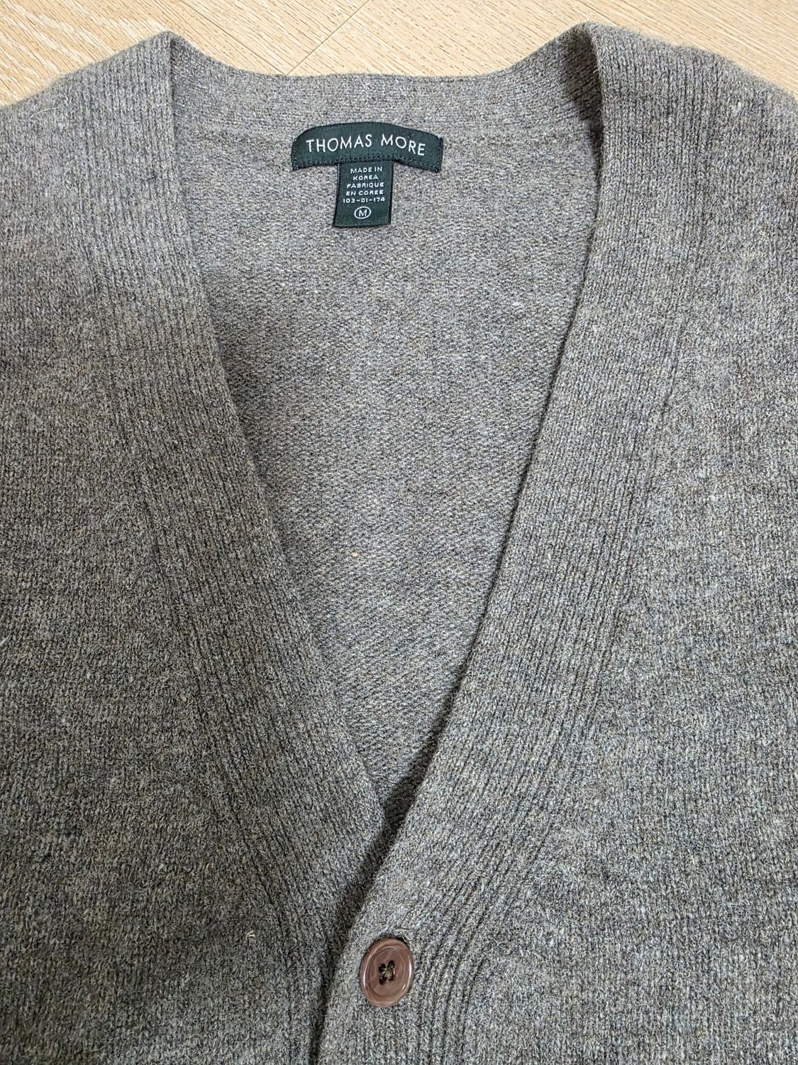 토마스모어 브이넥 램스울 가디건 M 상품이미지2