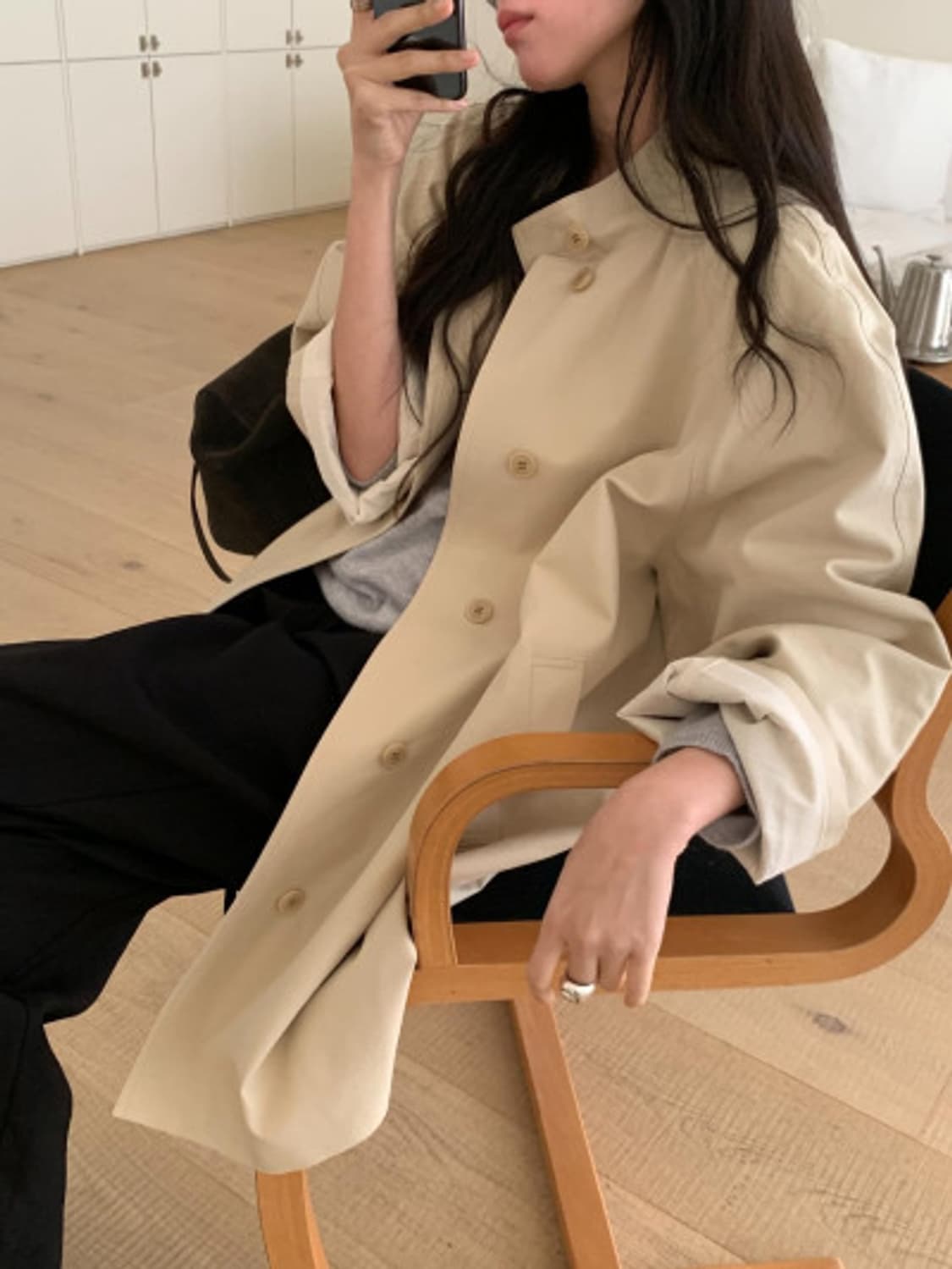 하이넥 트렌치(베이지) 상품이미지1