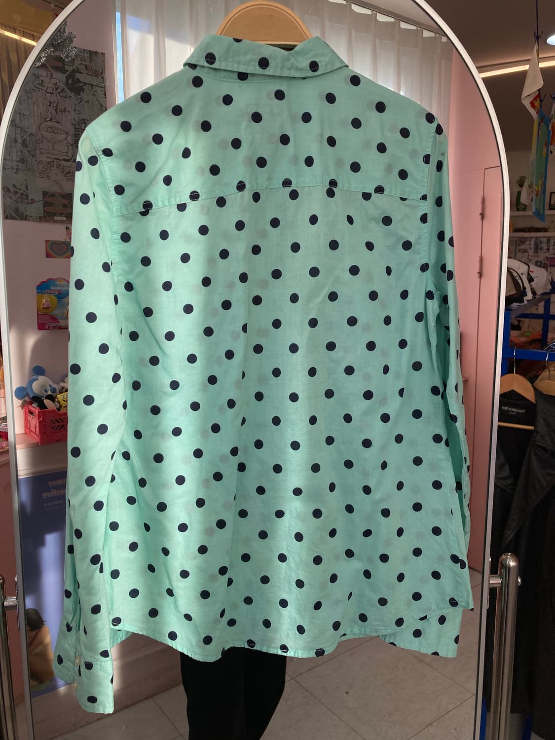 민트초코 도트 코튼 100 셔츠 상품이미지6