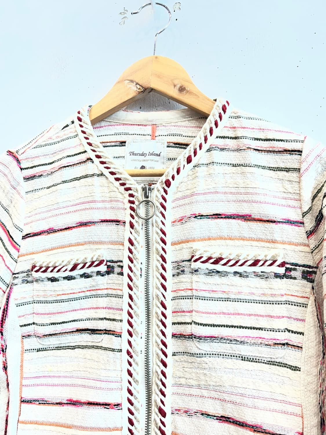 써스데이아일랜드 트위드 집업 숏 자켓 상품이미지2