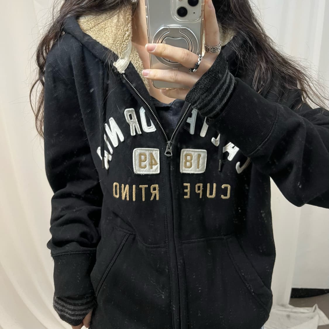 Who.A.U Black Fleece Hoodie Zip-up 상품이미지3