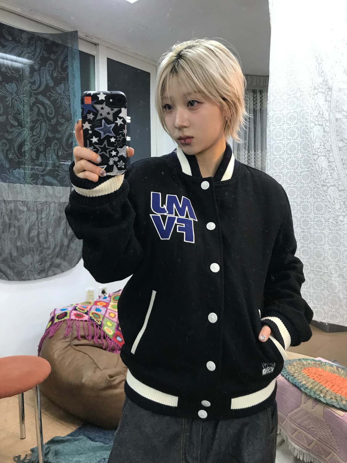 마자플라바 스트릿 기모 바시티 자켓  상품이미지1