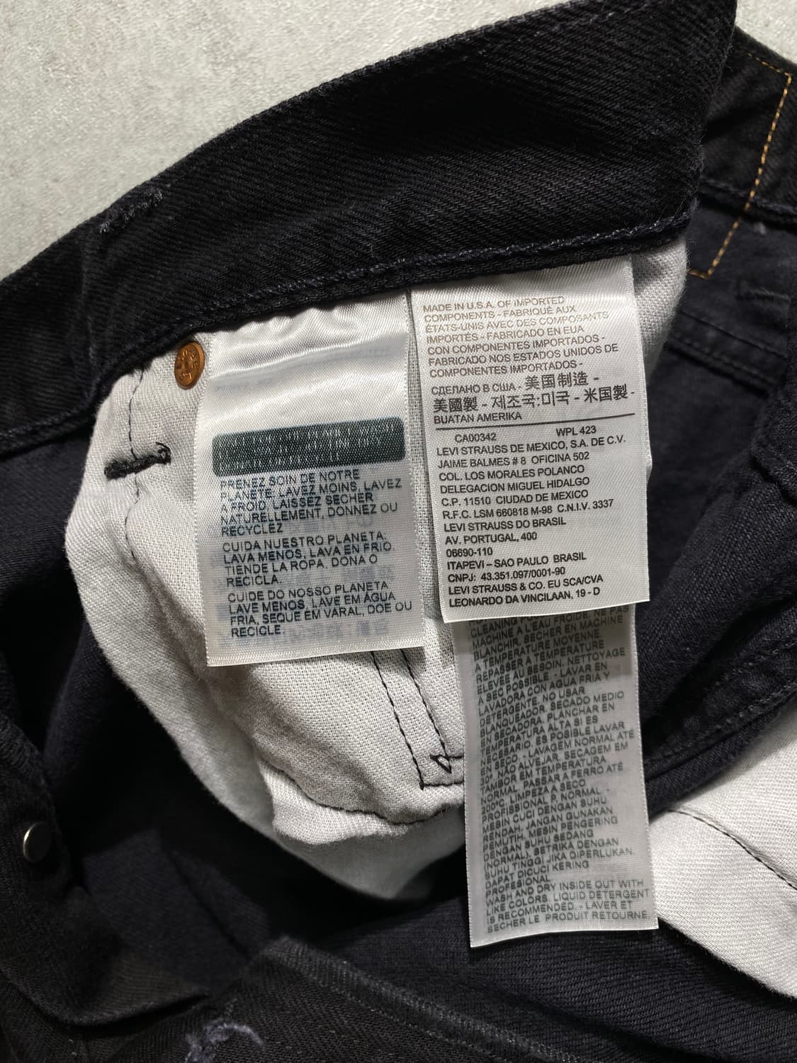 [38]Levi's 501 리바이스 블랙 데님팬츠  Made in USA 상품이미지9