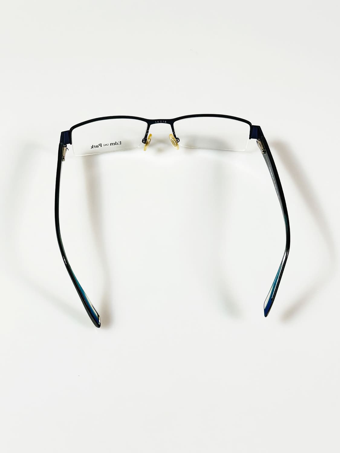 90s EDEN PARK 네이비 스퀘어 메탈 반무테 빈티지 안경 상품이미지5