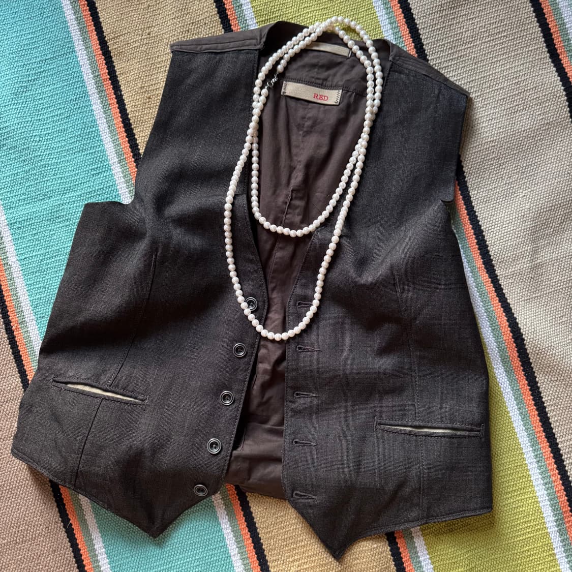 SLOWEAR 슬로웨어 빈티지 버튼 울 코튼 베스트 레이어드 조끼 상품이미지1