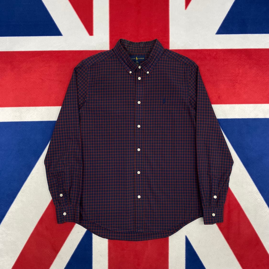  폴로 체크셔츠 실측 M  상품이미지1