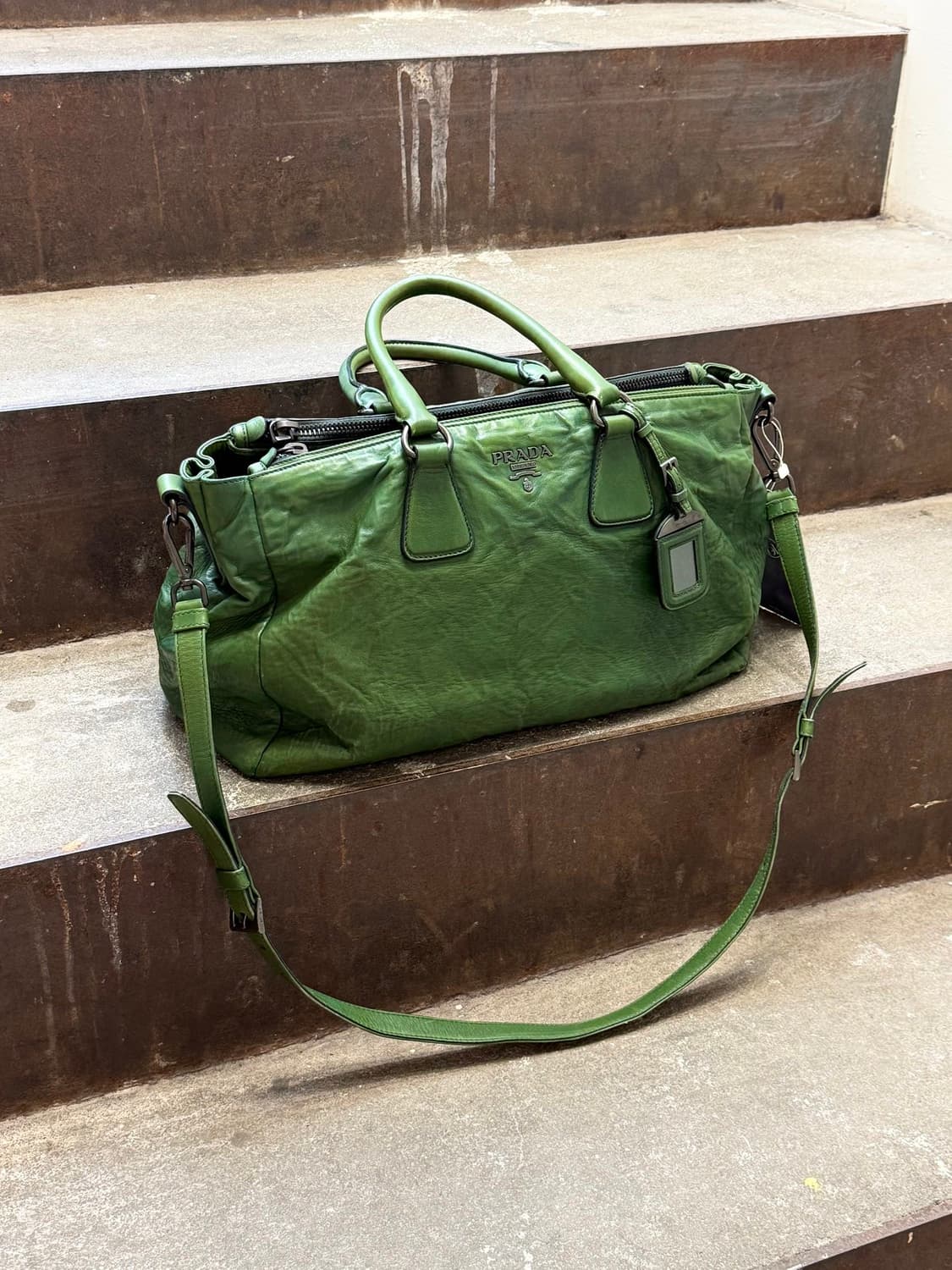프라다 그린 나파 앤틱 투웨이 숄더 크로스백 상품이미지1