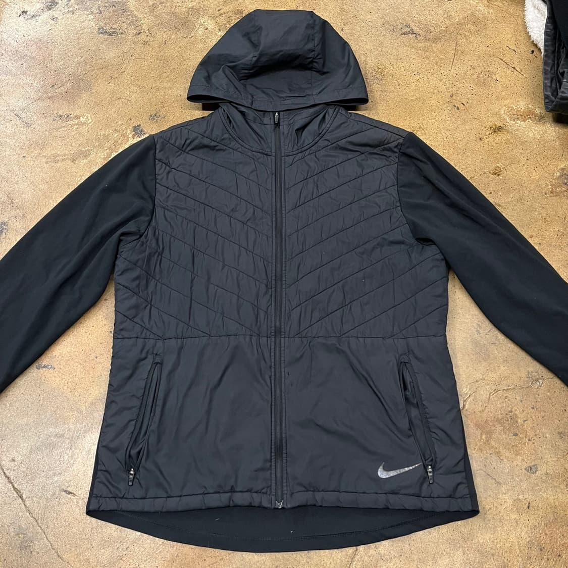 [정품/L] 나이키 블랙 후드 퀼팅 자켓b18 상품이미지3