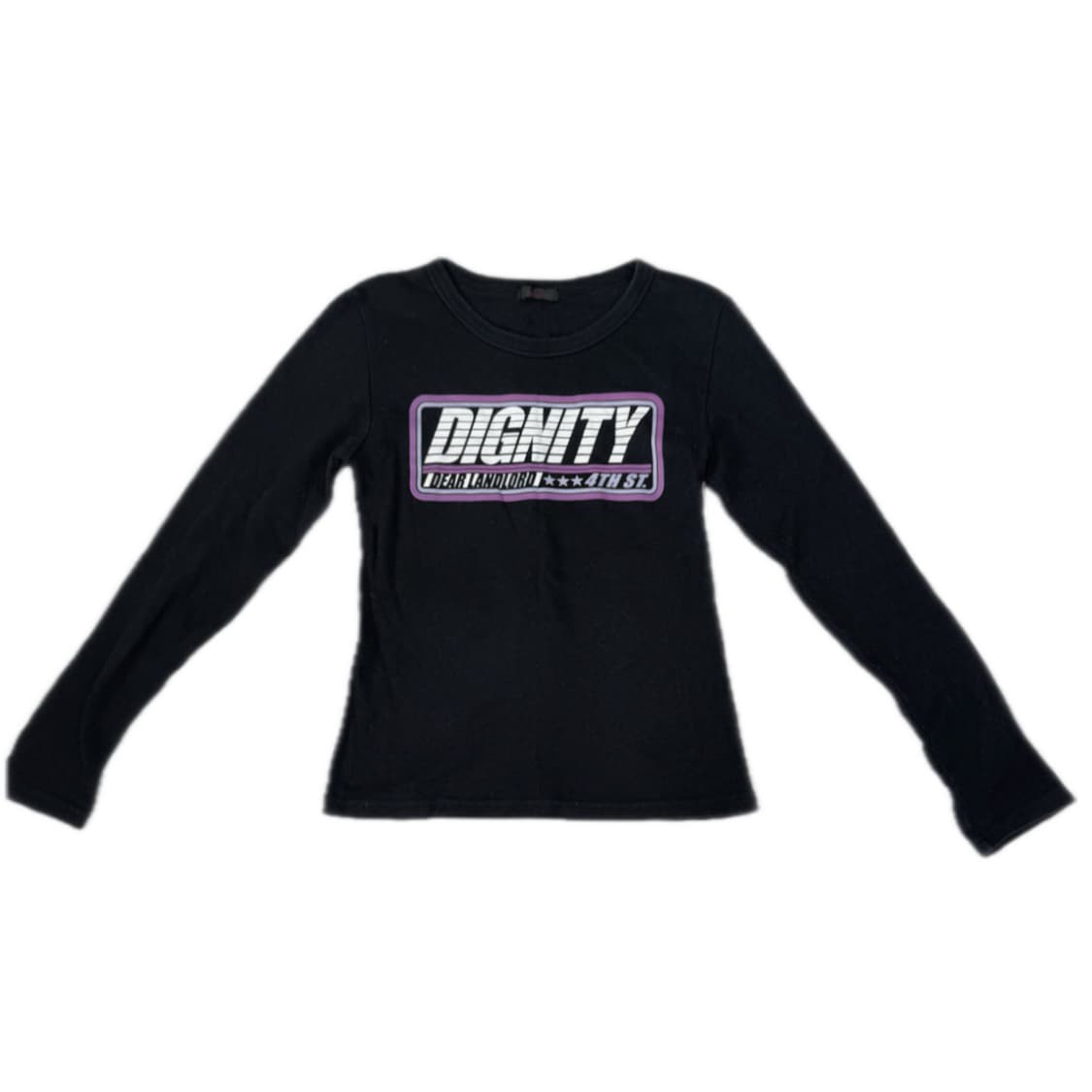DIGNITY 블랙 프린팅 스컬 슬림 긴팔 티셔츠 락 펑크 힙 스트릿 상품이미지2