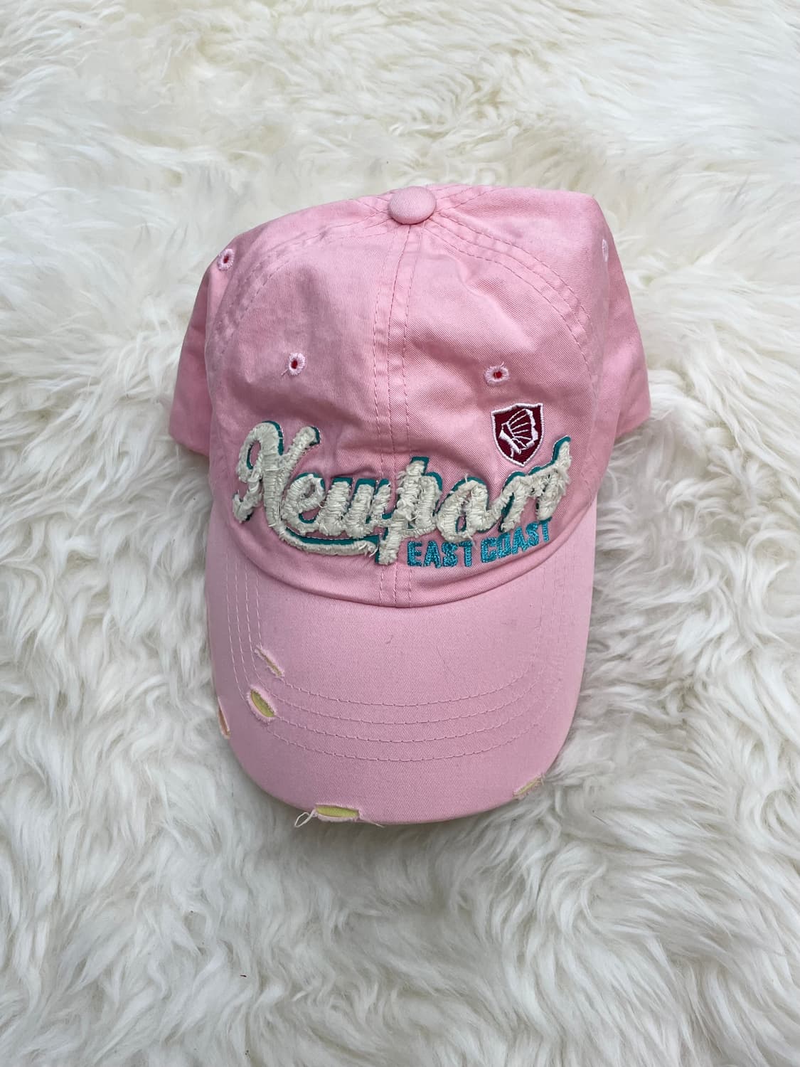 y2k 핑크 데미지 캡 상품이미지2