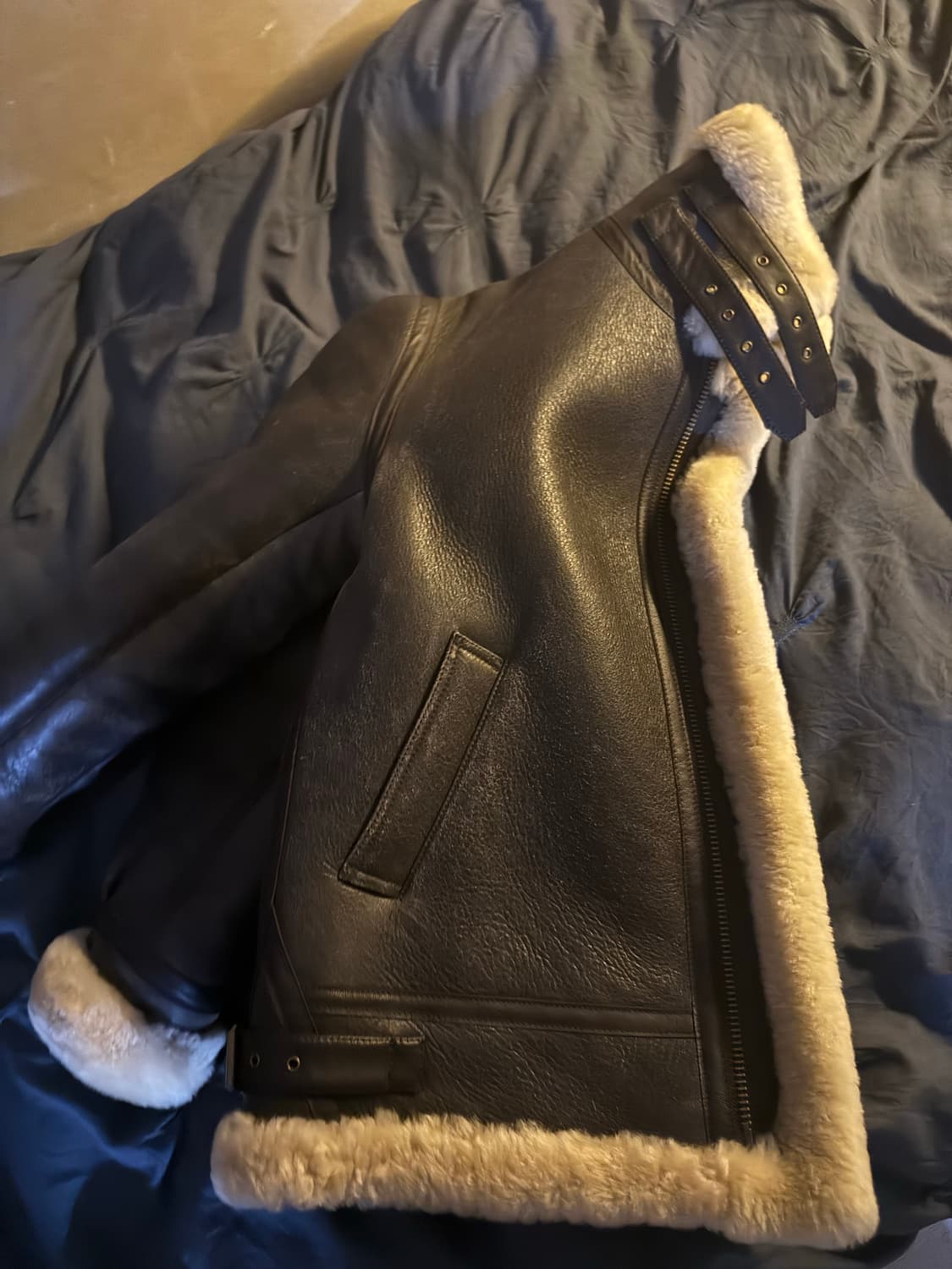 드림월드 찐 양가죽 레트로 무스탕 상품이미지3