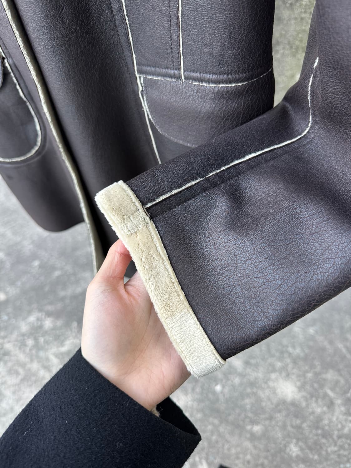 간사이 야마모토 더블 넥 무스탕 상품이미지7