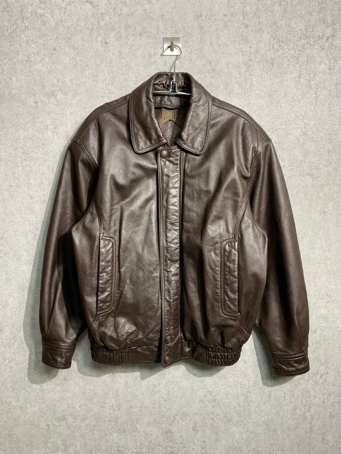 [100] 90s INDIAN 브라운 양가죽 레더 봄버자켓 상품이미지1