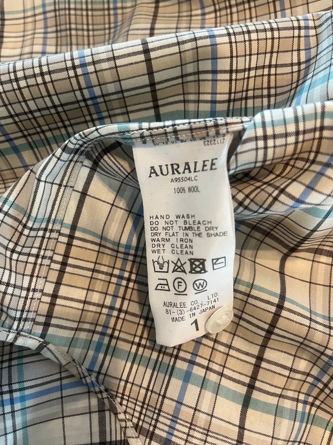 Auralee오라리 체크 민소매셔츠 상품이미지3