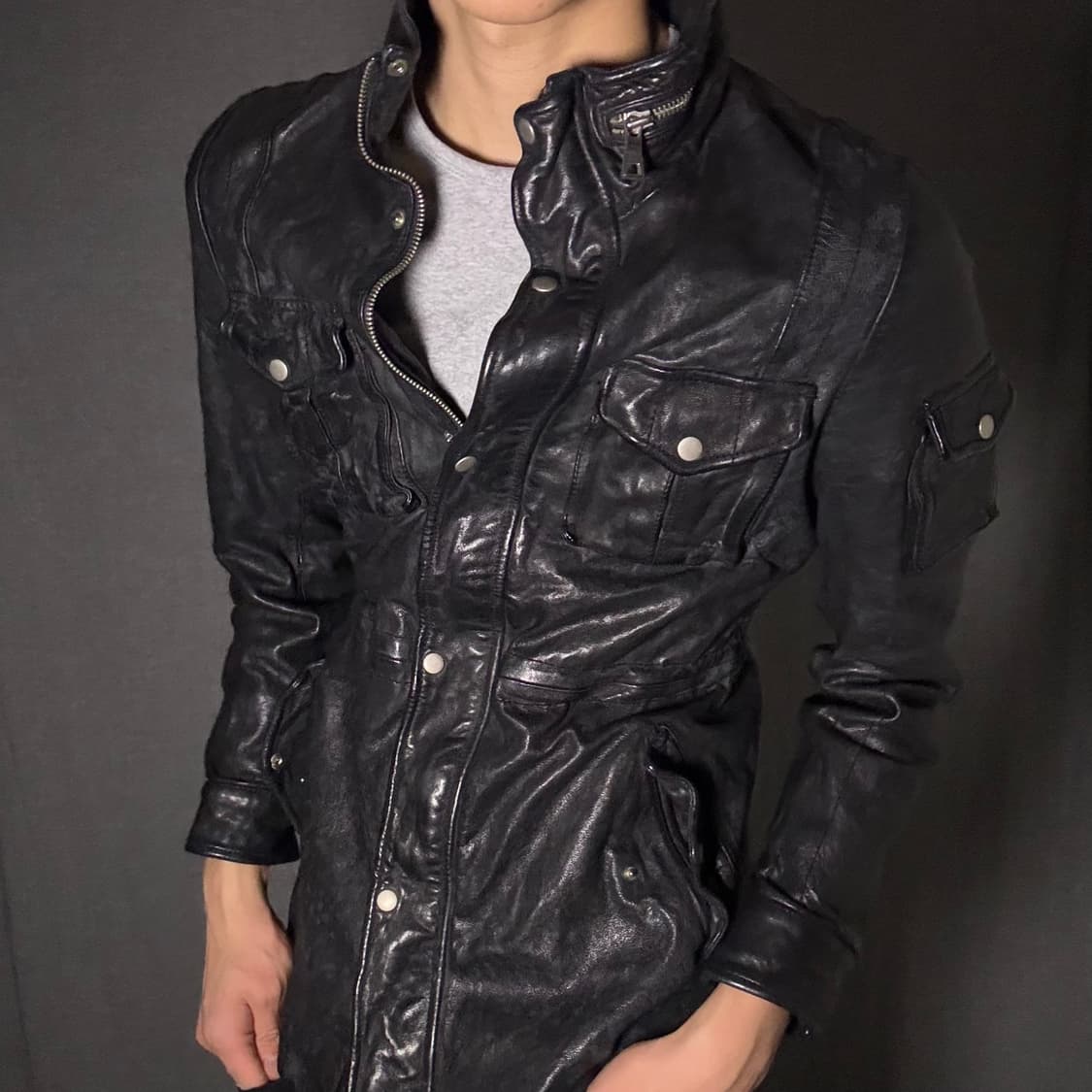 japan vintage ltaly lamb skin coat 상품이미지5