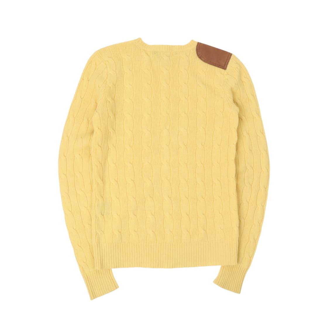 폴로 랄프로렌 옐로우 울 캐시미어 스웨이드 패치 니트 상품이미지5