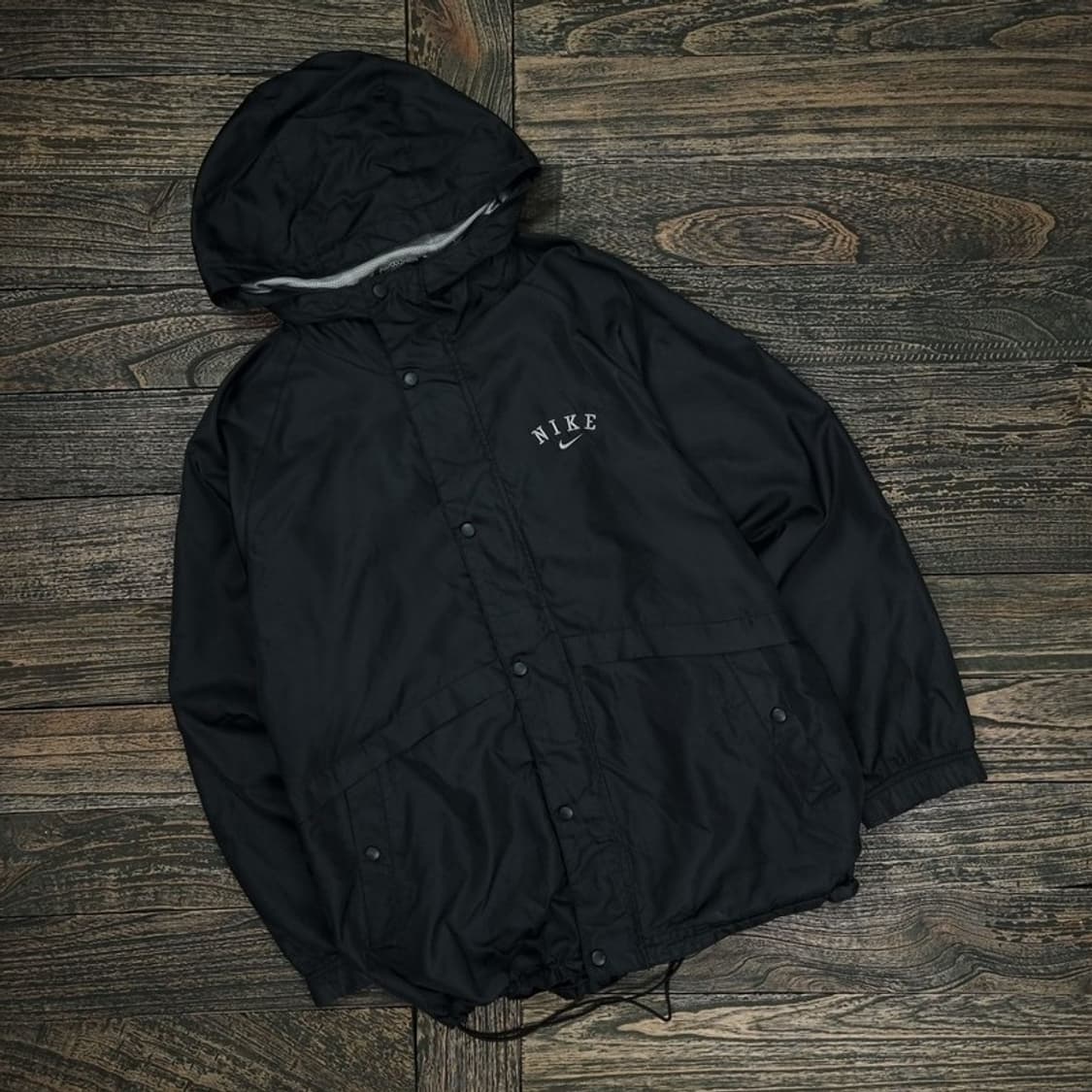 [나이키] 90's 올드스쿨 오버핏 후드 바람막이 자켓 블랙 M15656 상품이미지1