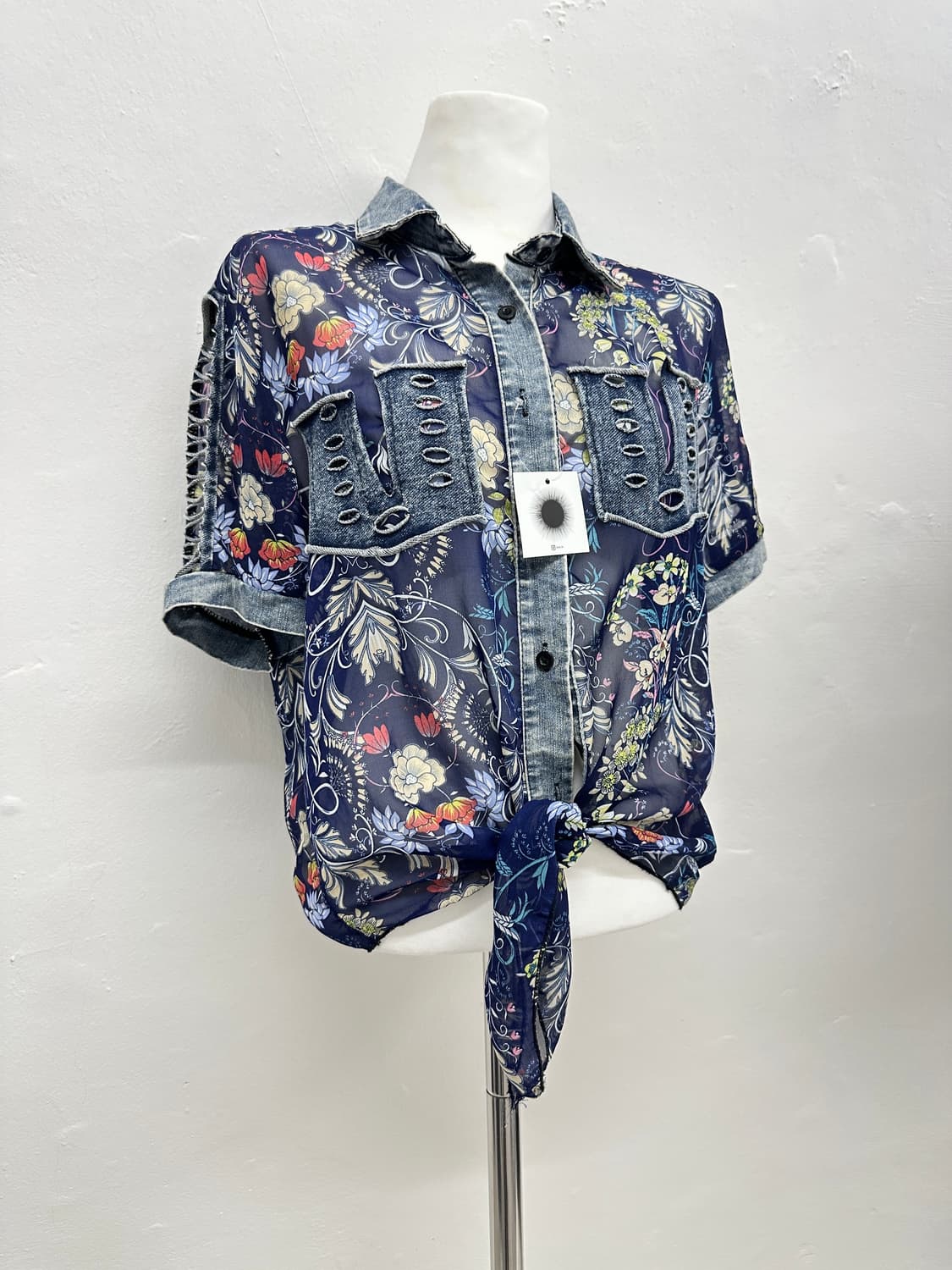 Vintage denim floral shirts  상품이미지3