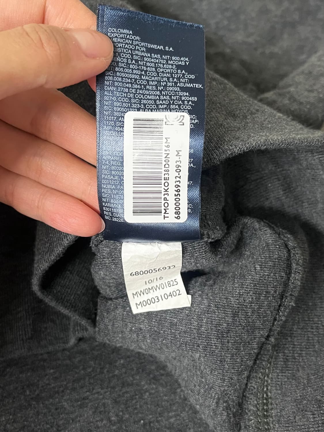 M) 타미힐피거 빈티지핏 퀼팅 맨투맨 차콜 상품이미지6