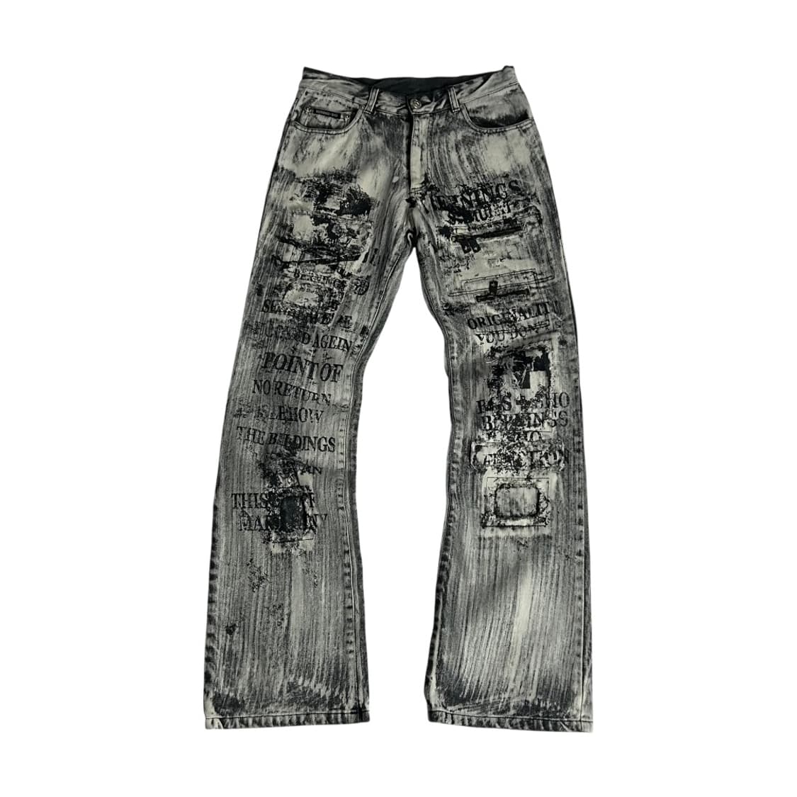 [BERNINGS-SHO] 버닝쇼 펑크 워싱 그래피티 데님팬츠 상품이미지1