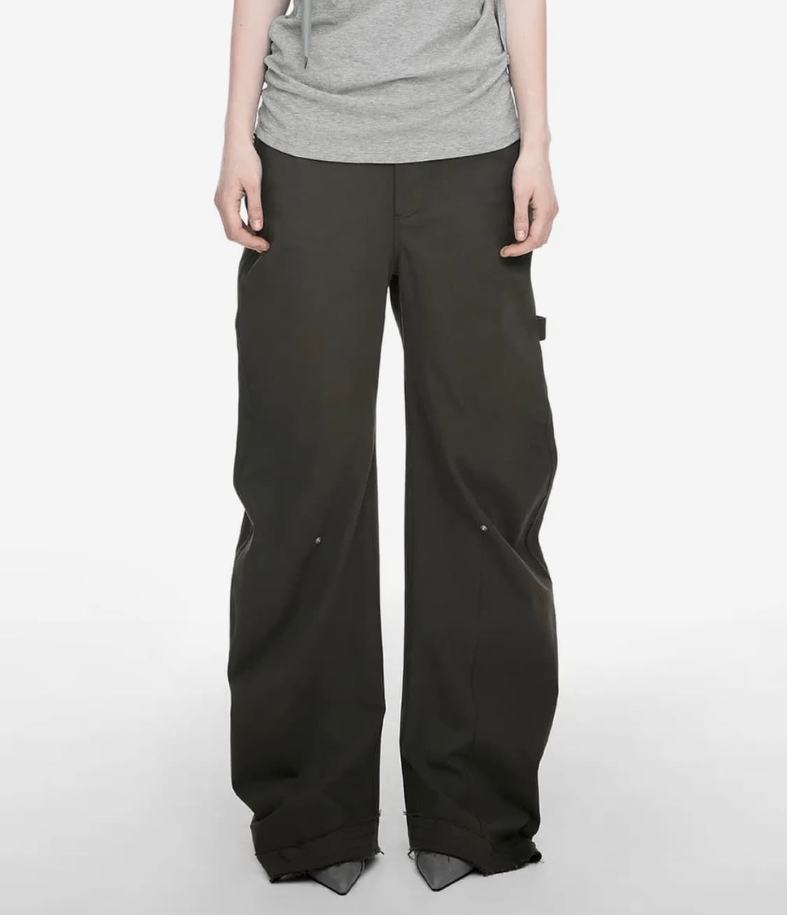 나체 Rawcut curved pants (KHAKI) 2 size 상품이미지1