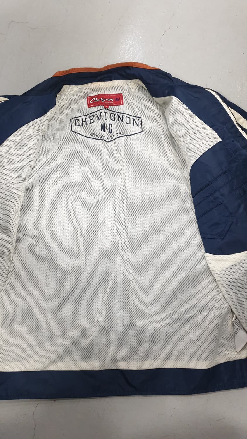 쉐비뇽 바이크 빈티지  나일론 블루종 점퍼L 상품이미지6