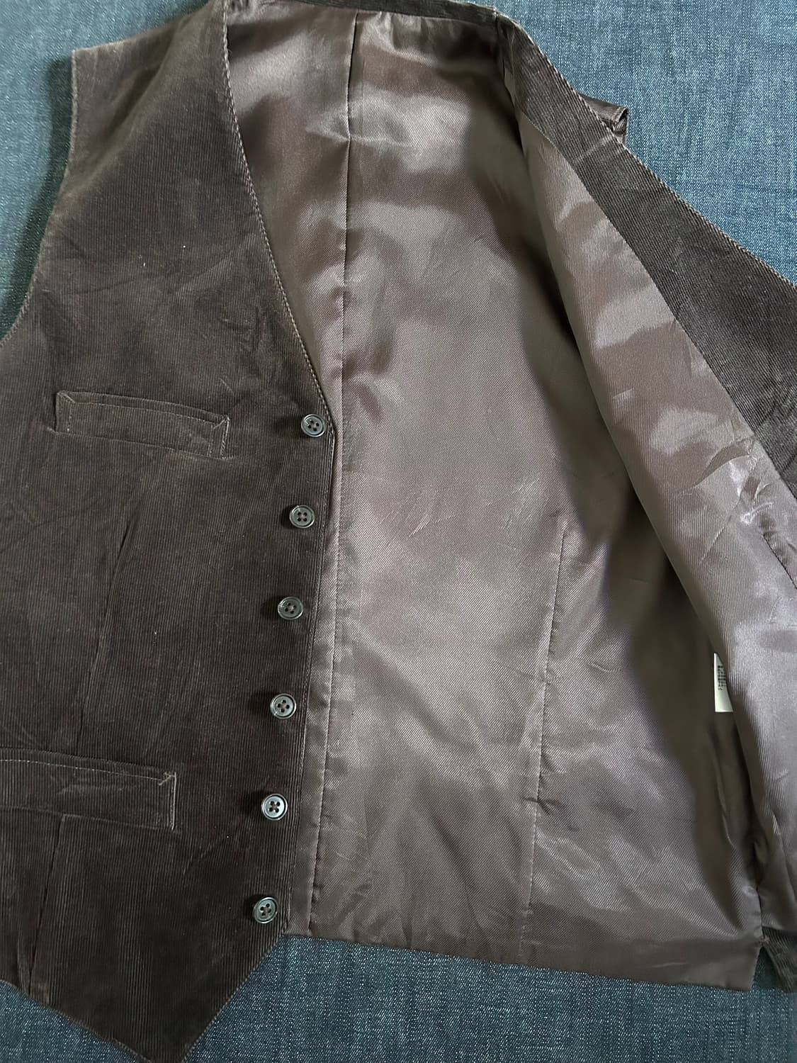 90s 올드 유니클로 코듀로이 턱시도 베스트 상품이미지4