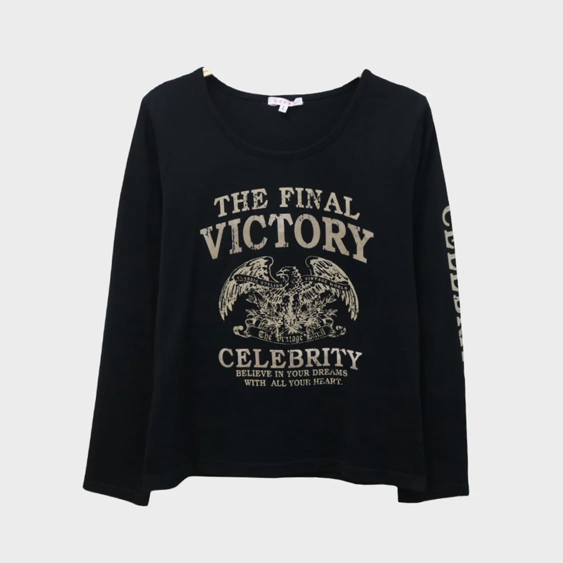 C.O.L.Z.A  Y2K 크랙 프린팅 긴팔 슬리브리스 64384 상품이미지1