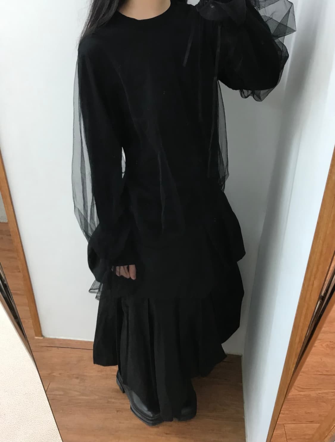 noir kei ninomiya 블랙 튤 맨투맨 상품이미지4