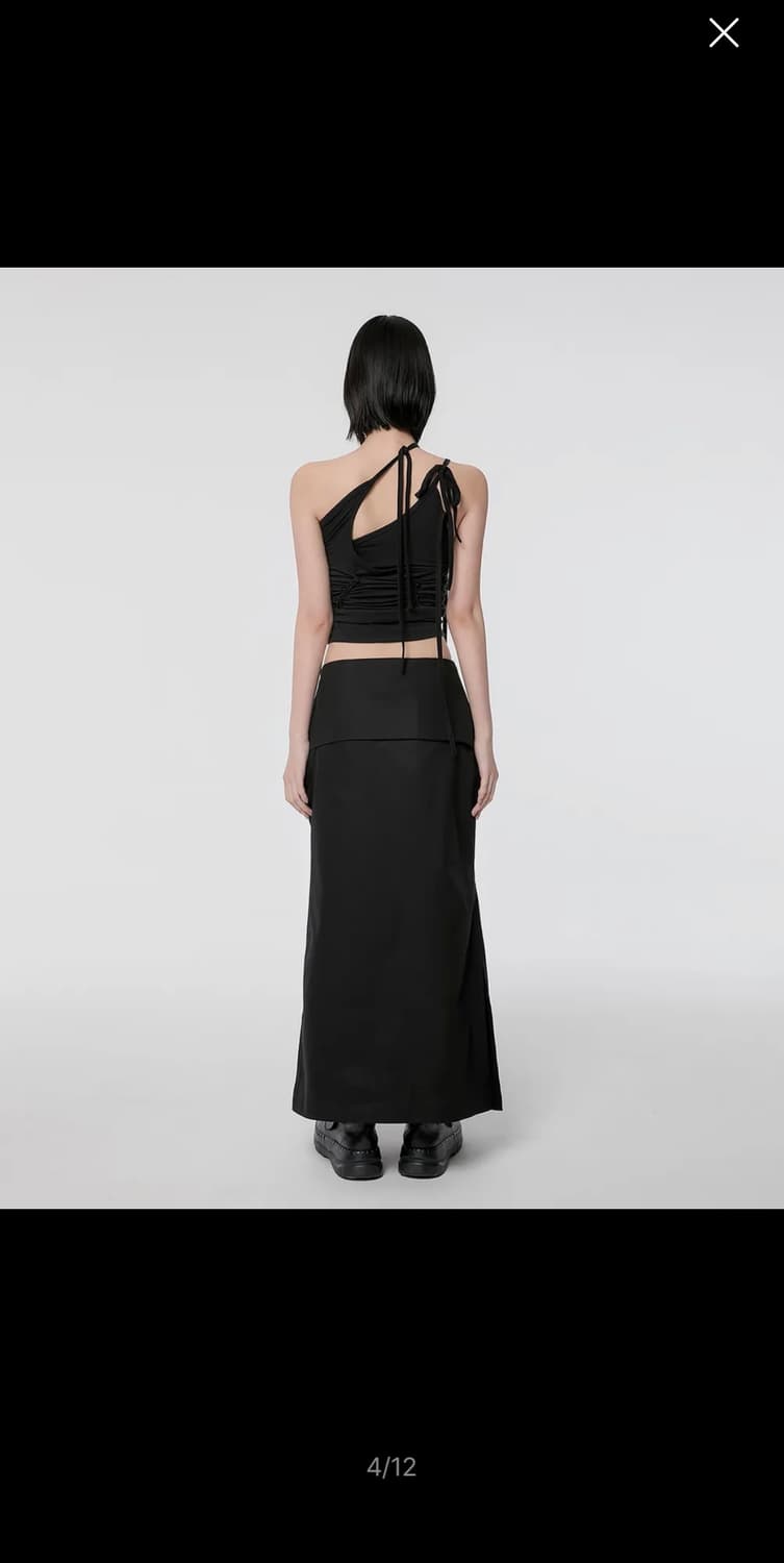 플레어업 Drape Layered Maxi Skirt black 상품이미지2