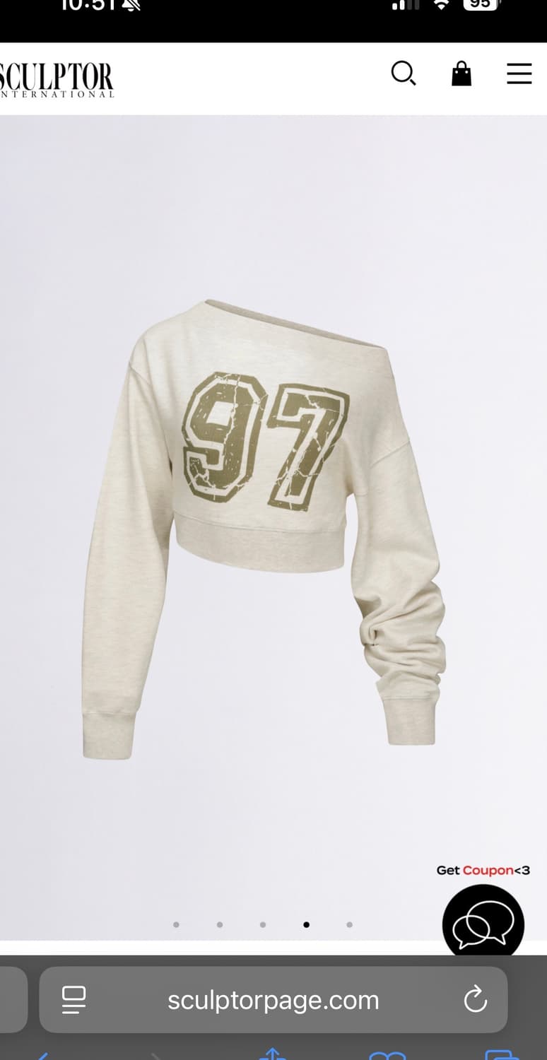 스컬프터 숄더 Off-Shoulder Cropped Sweatshirt 상품이미지2