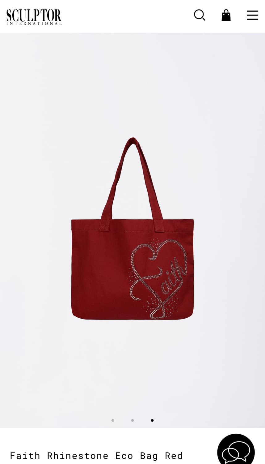 스컬프터 라인스톤 에코백 레드 상품이미지3
