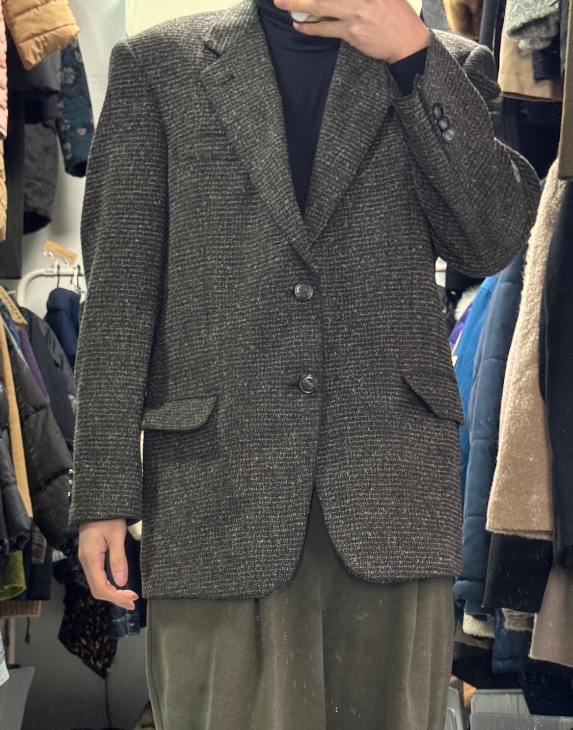 정품!! 입생로랑 고급 헤링본 울 자켓 M~L 상품이미지3