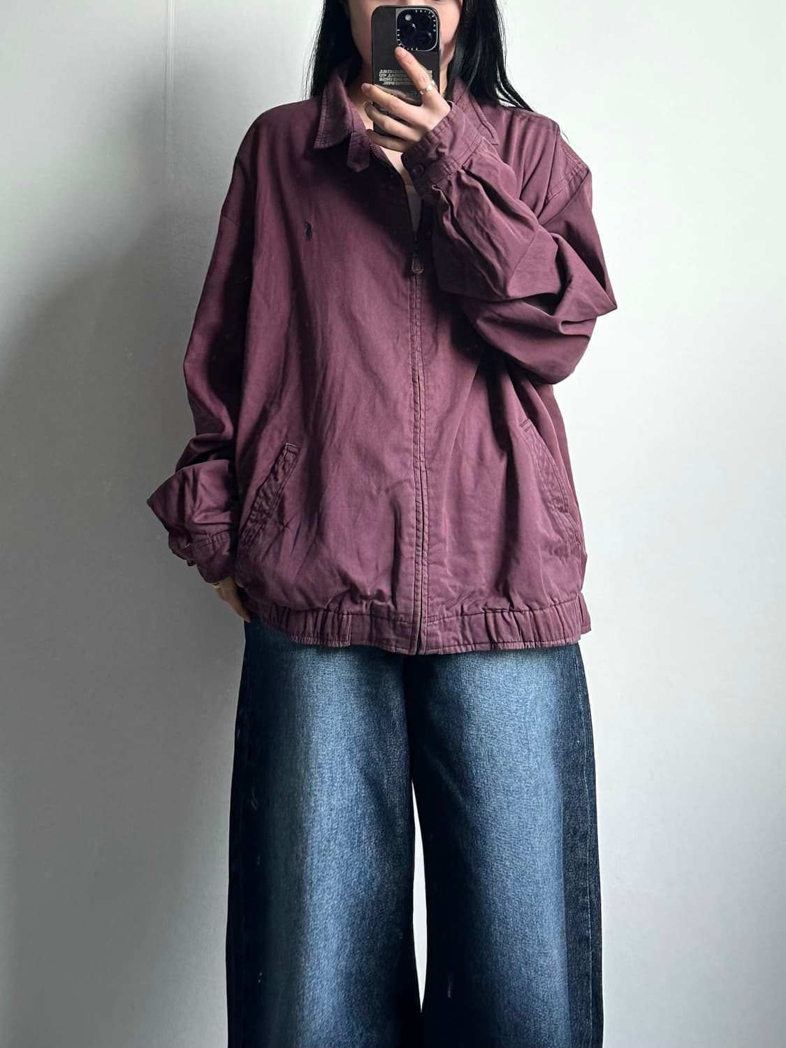 폴로 랄프로렌 포니로고 버건디 워크 해링턴 스윙톱 자켓 상품이미지1