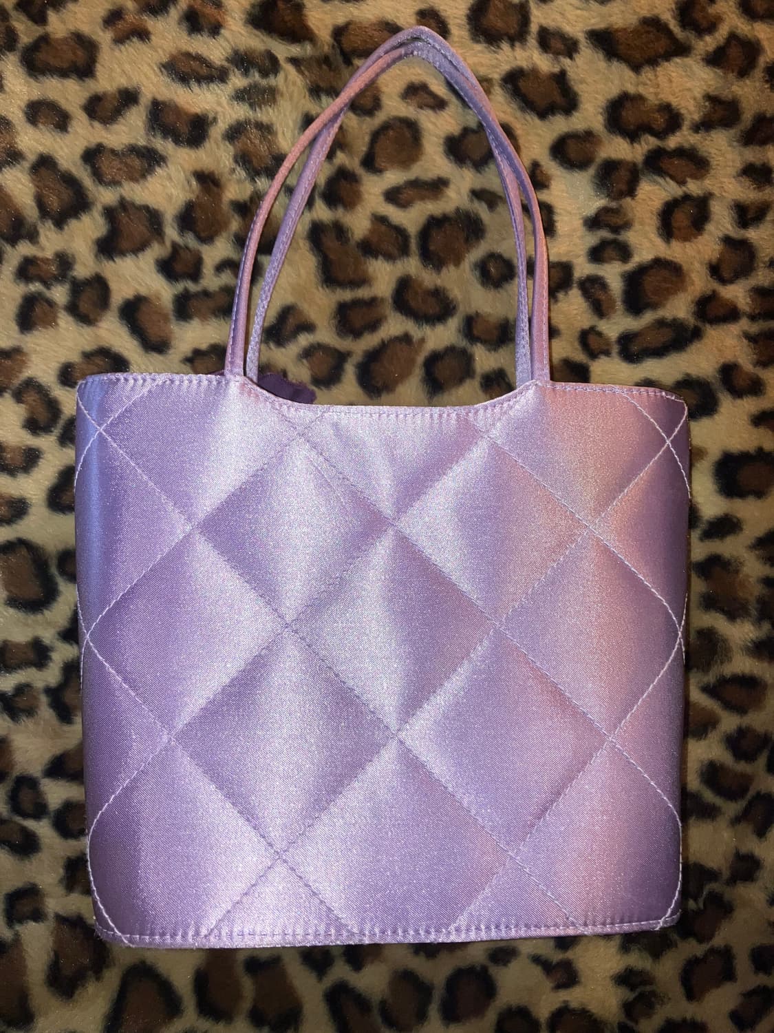 jpn 퍼플 코사지 새틴 백 상품이미지3