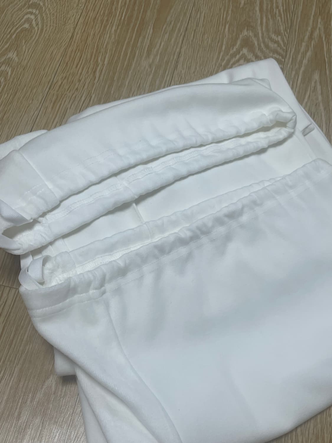 오호스 벨트 와이드 스웻 팬츠 화이트 1사이즈 상품이미지7