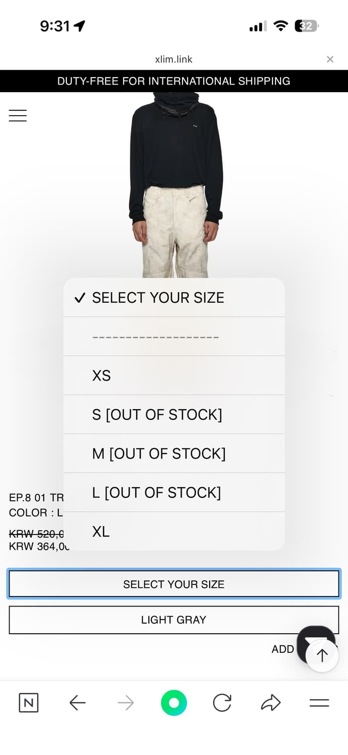 m)새상품 ep8 01트라우저팬츠 상품이미지3