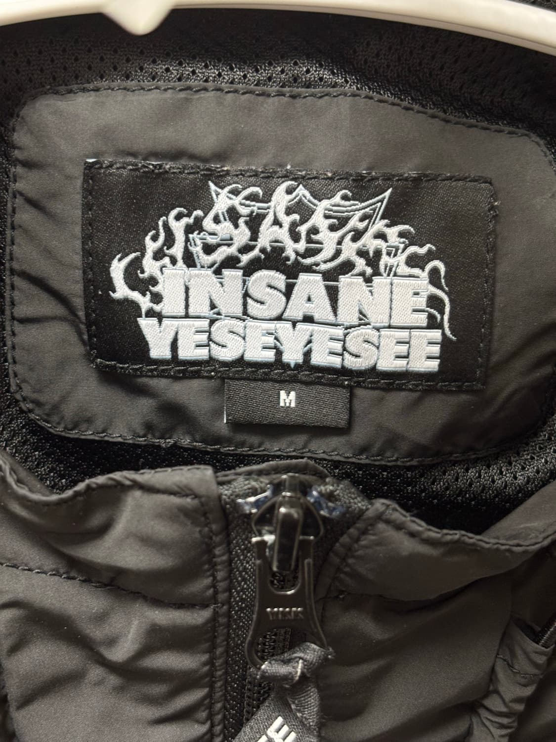 예스아이씨 패치워크 체크 후드 자켓 집업 바람막이 M 블랙 상품이미지3