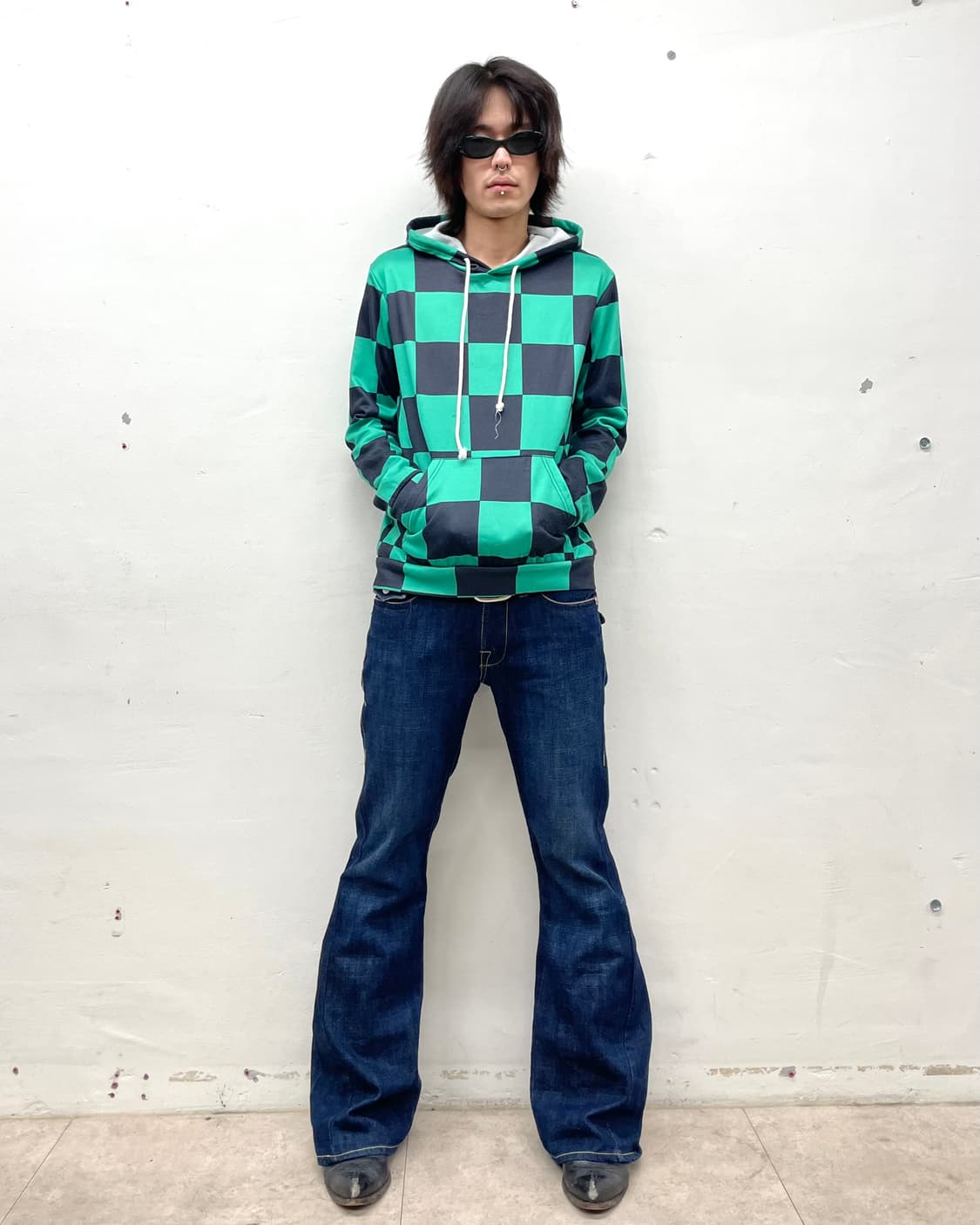 green checkerboard hoodie 상품이미지4
