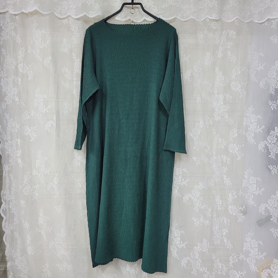 딥그린 플리츠 주름 원피스  상품이미지2