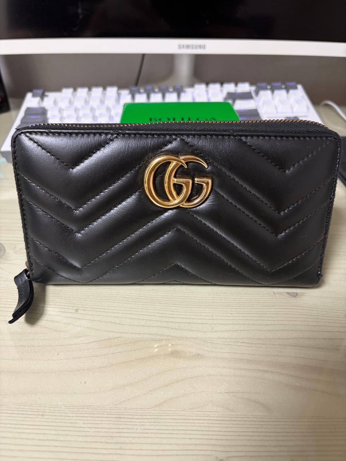 구찌 GG 마몽 마틀라세 집 어라운드 장지갑 상품이미지1