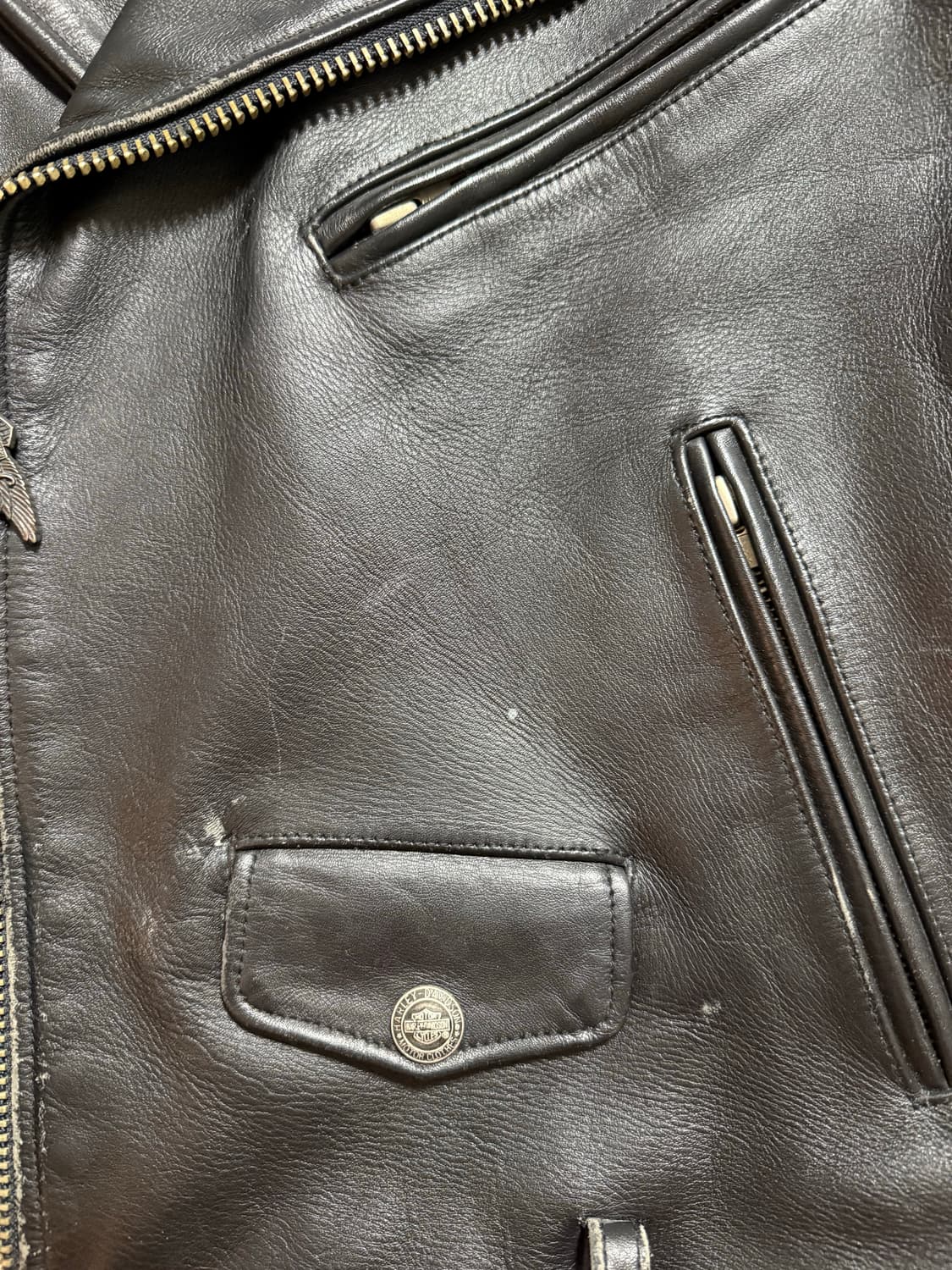 할리데이비슨 블랙 가죽 라이더 자켓 상품이미지4