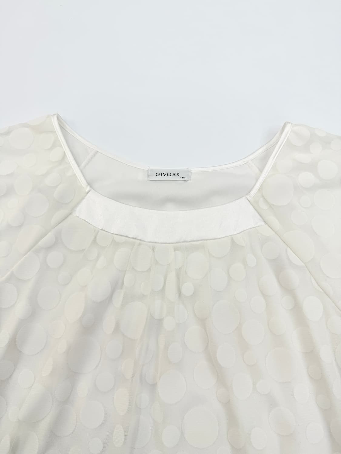 빈티지 GIVORES 화이트 도트 레이스 블라우스 상품이미지3
