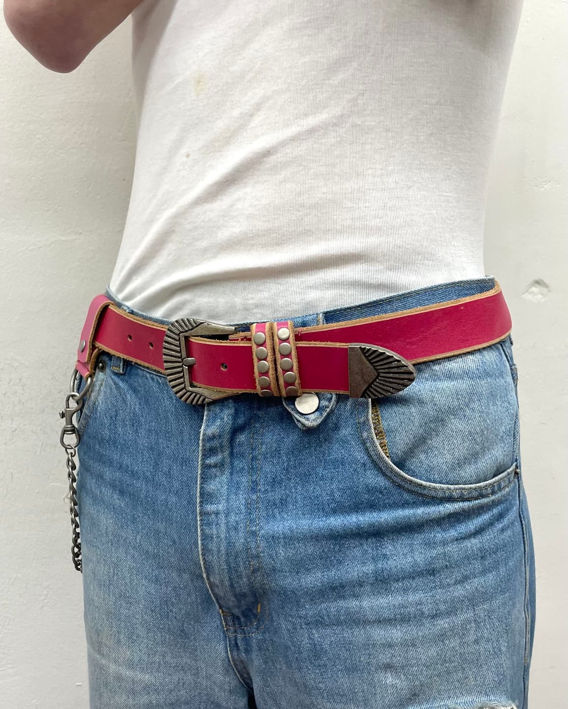 hot pink layered chain western belt 상품이미지3