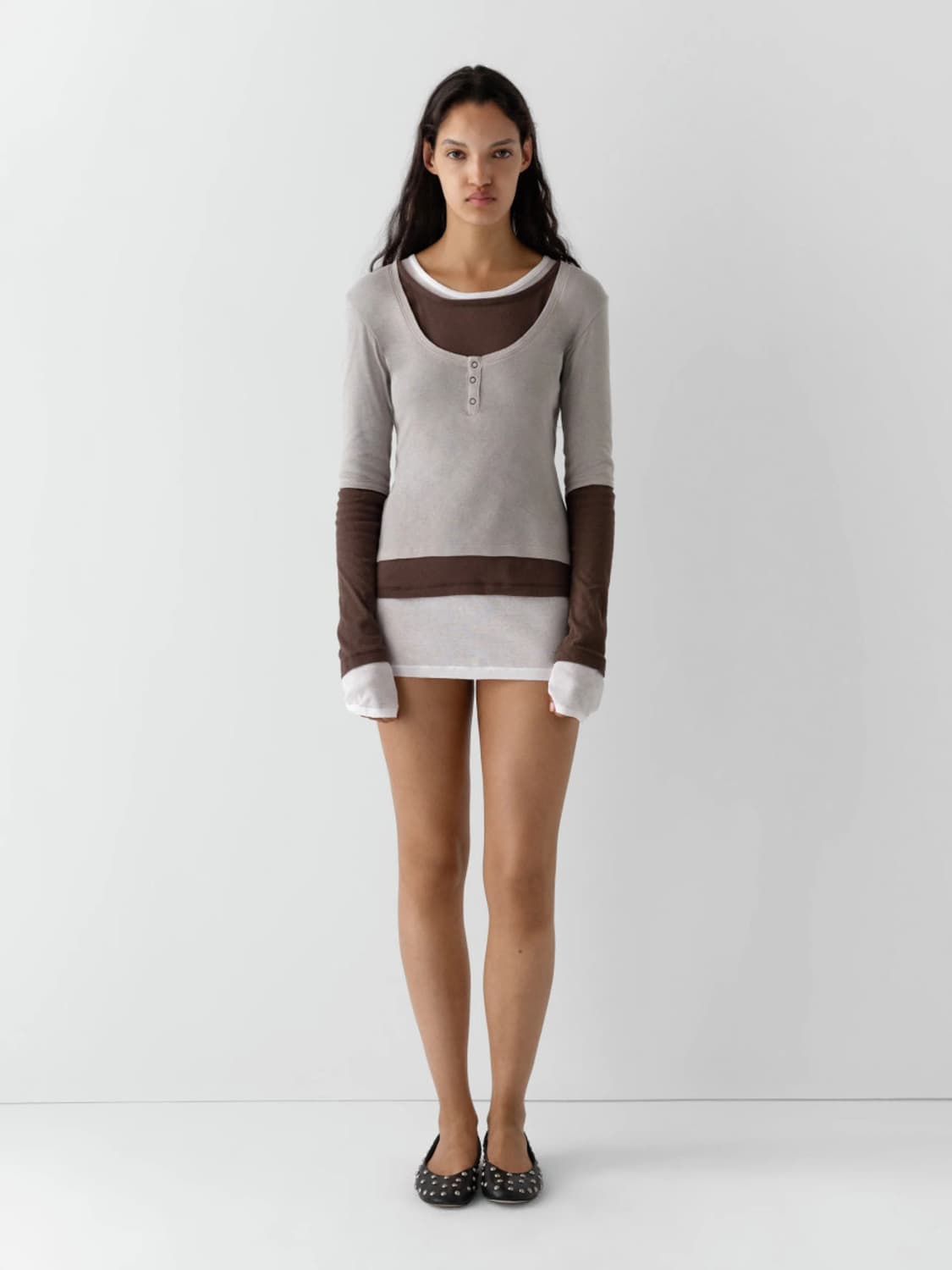 [XS,S,M]기마구아스 Gemma 레이어드 드레스/그레이 상품이미지3