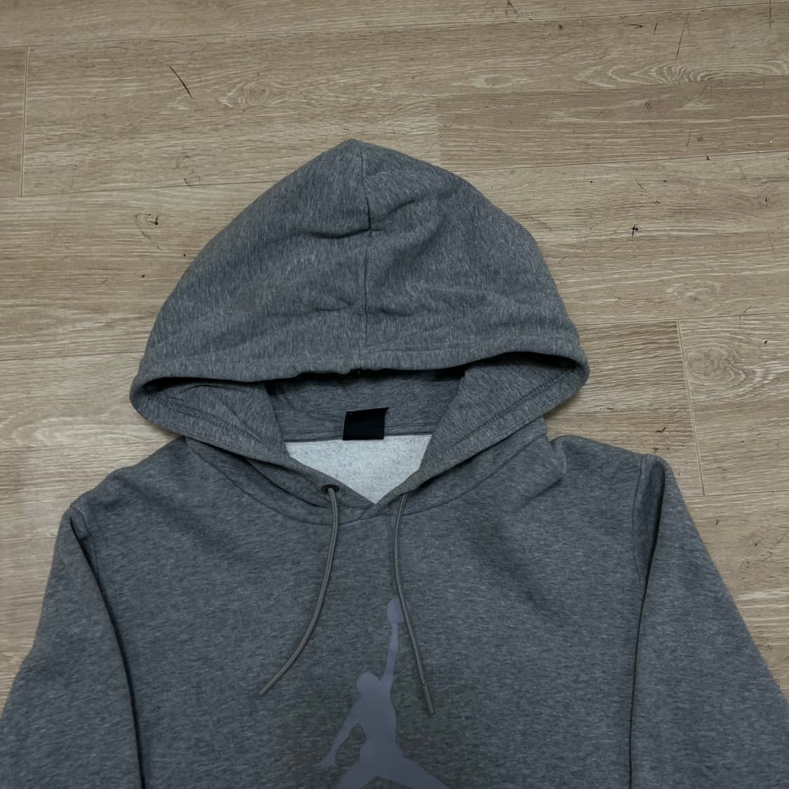 조던 에어 점프맨 빅로고 프린팅 배색 기모 후드티셔츠 [그레이] M/95 상품이미지2