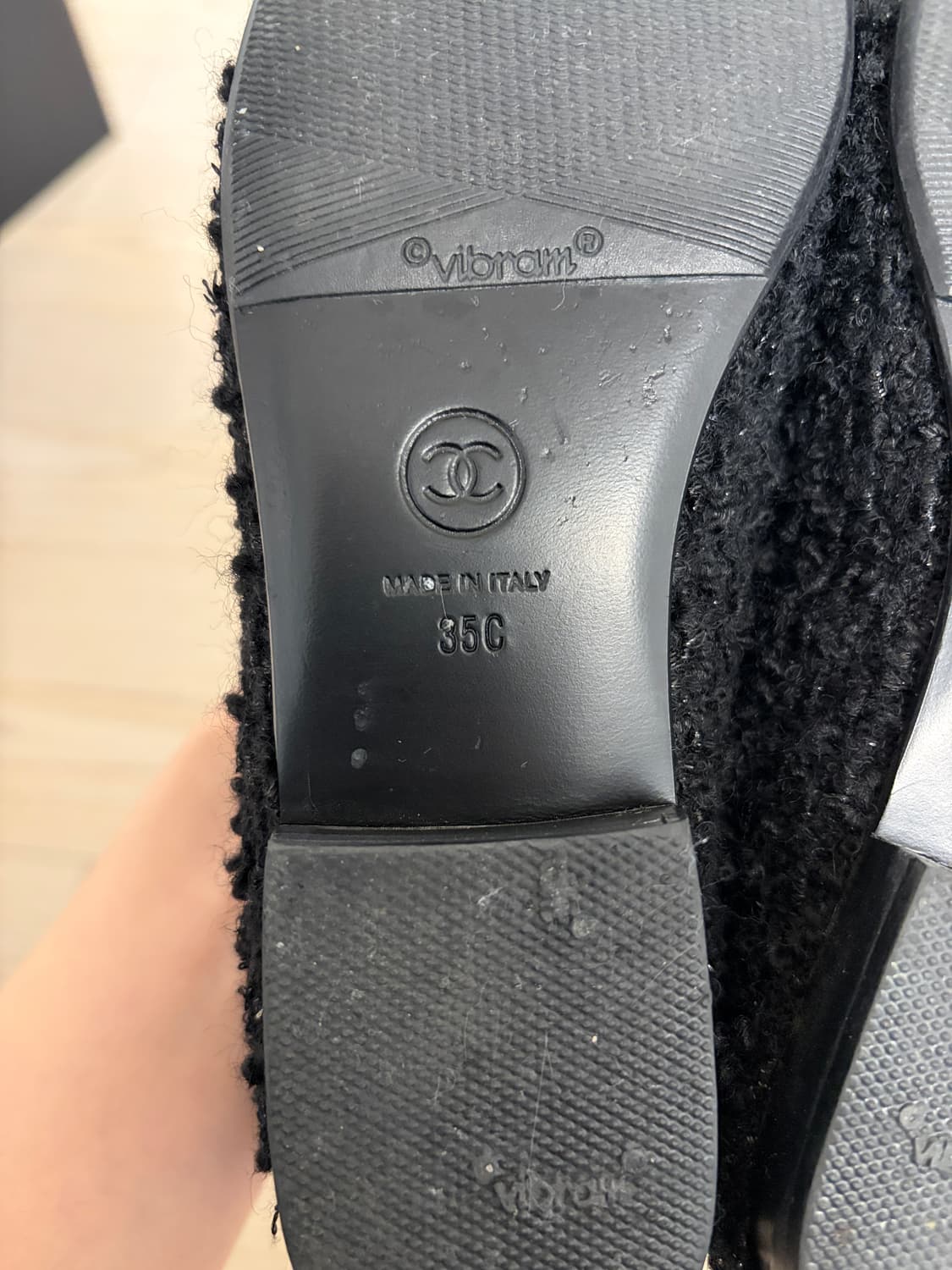 샤넬 트위드 발레리나 플랫 블랙 35 (220) 상품이미지4