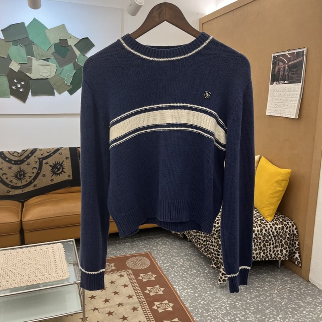 마리테 프랑소와 저버 캐주얼 레트로 배색 니트 M C10342 상품이미지3