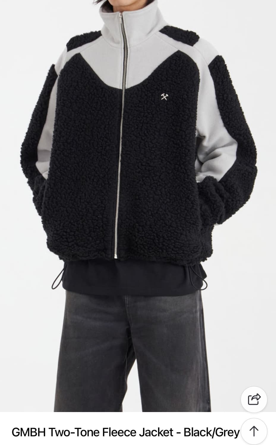 Gmbh 플리츠 자켓 블랙/그레이 L 상품이미지3