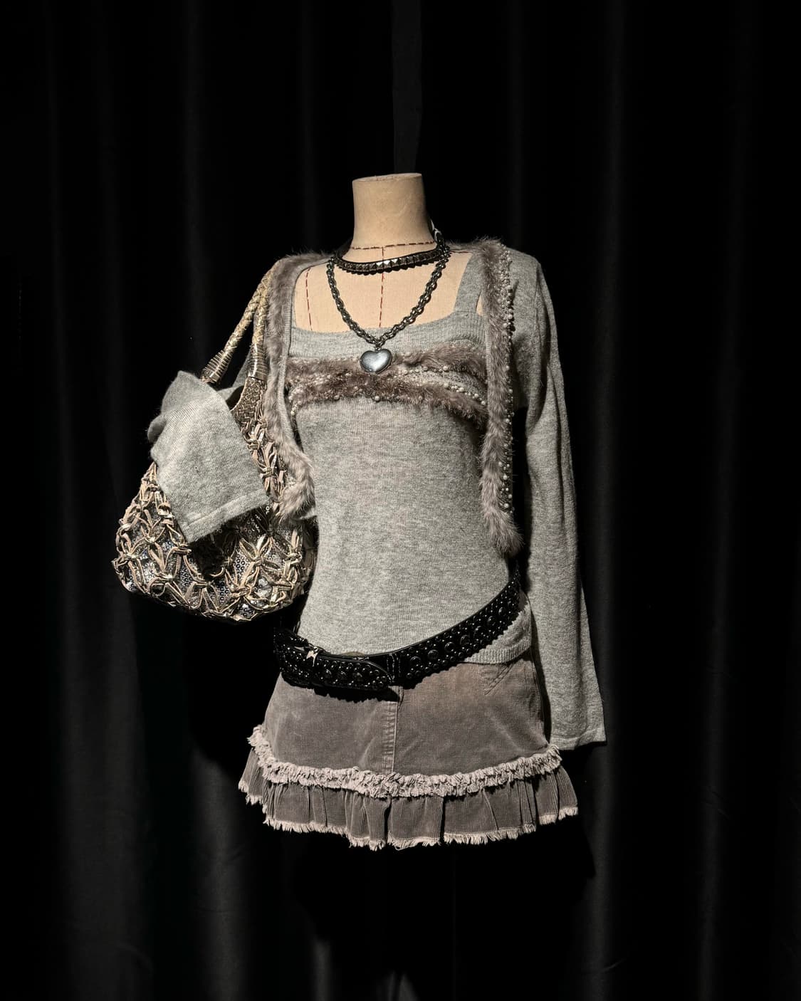 MORGAN 백 레이스업 스커트 상품이미지5